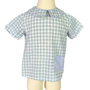 Mary & Grace Toddler Boys Classic Gingham Plaid Button Back Shirt